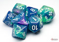 Festive Waterlily/white Polyhedral Set 7 Dadi