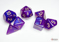 Borealis Royal Purple/gold Luminary Polyhedral Set 7 dadi