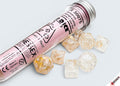 Lab Dice Borealis Champagne/white Polyhedral Set 7 Dadi (con dado bonus)
