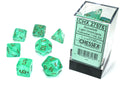 Borealis Light Green/gold Luminary Polyhedral Set 7 Dadi