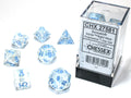 Borealis Icicle/light blue Luminary Polyhedral Set 7 dadi