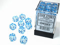 Borealis Icicle/light blue Luminary 12mm d6 Set di dadi (36 dice)