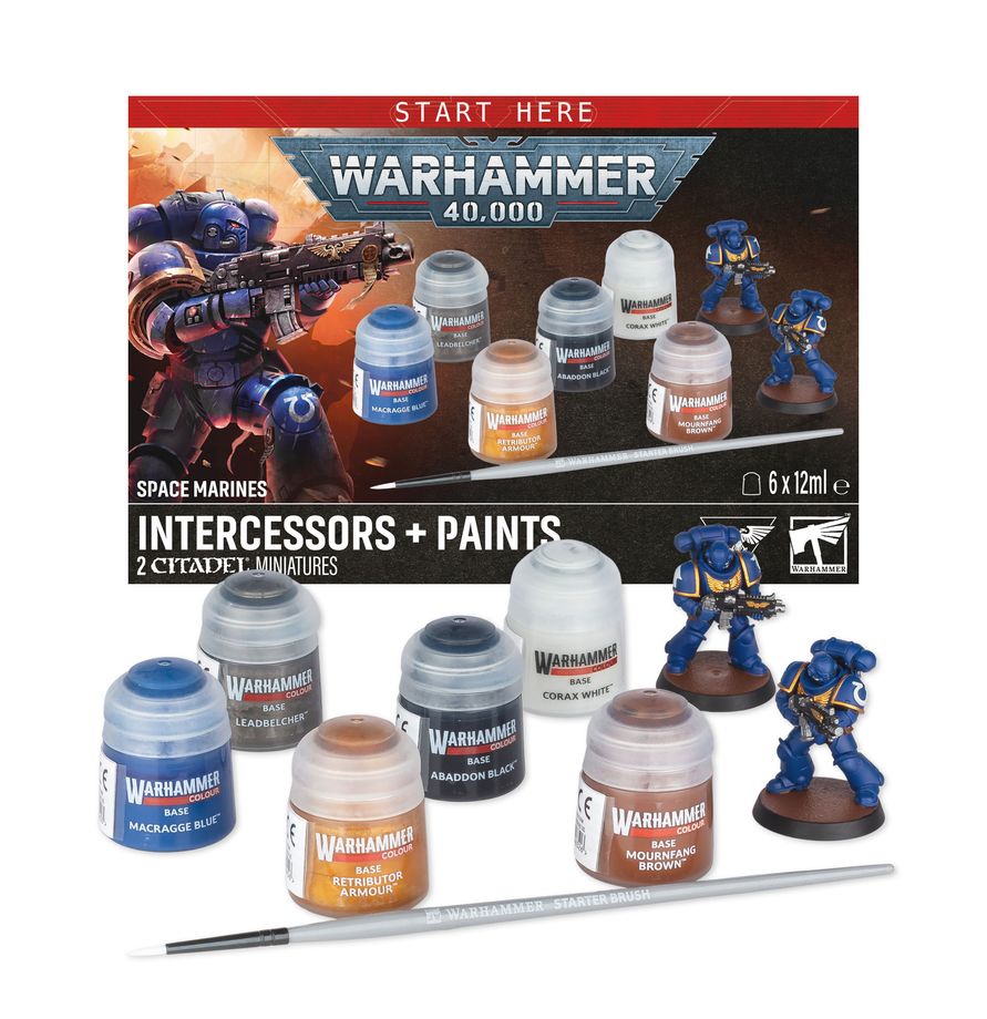 Space Marines: Intercessors 2 Miniature + Paint (Starter Set)