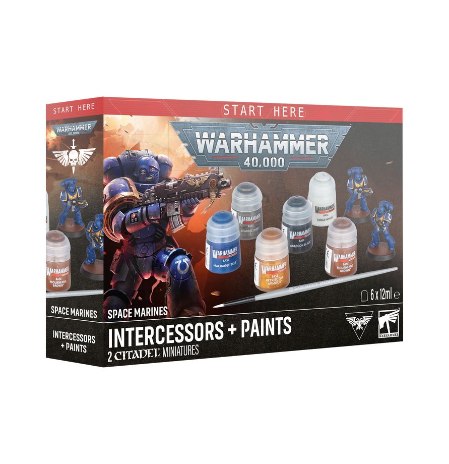 Space Marines: Intercessors 2 Miniature + Paint (Starter Set)
