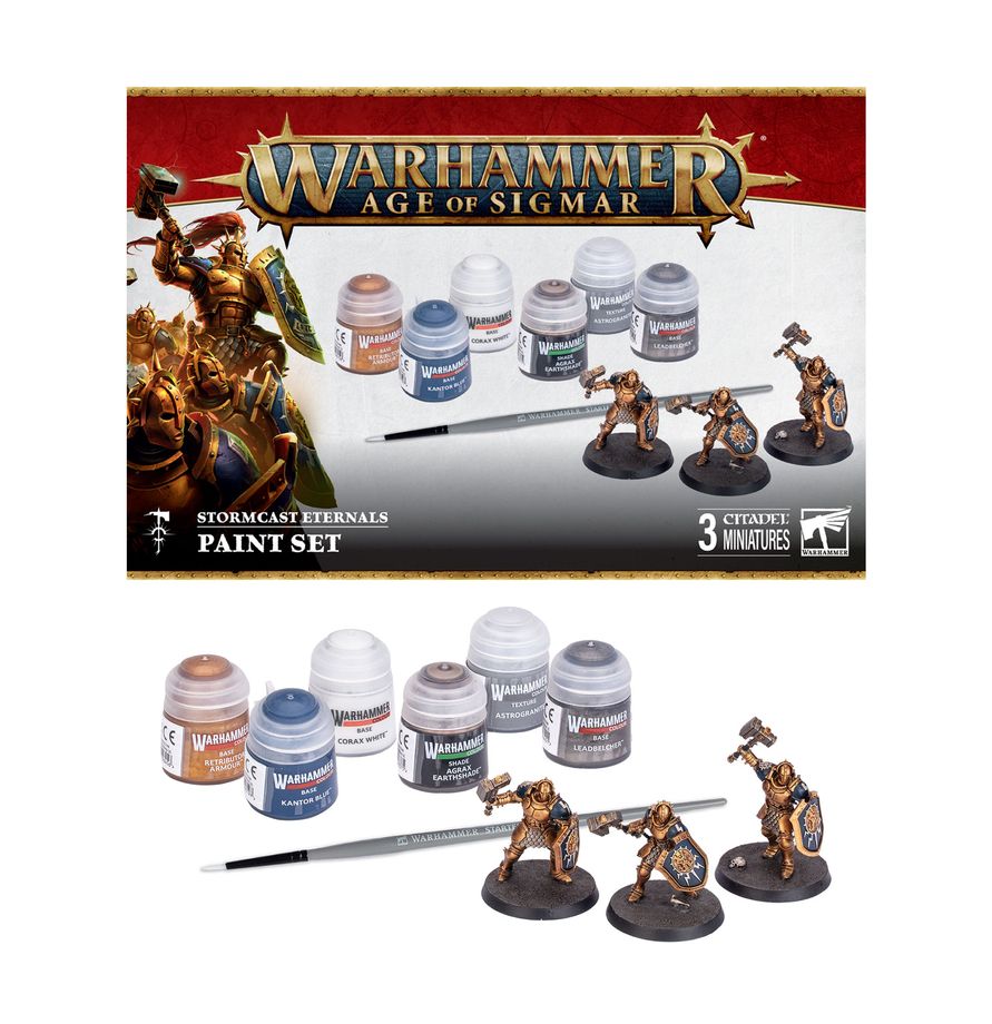 Age of Sigmar: Stormcast Eternals 3 Miniature + Paint Set (Starter Set)