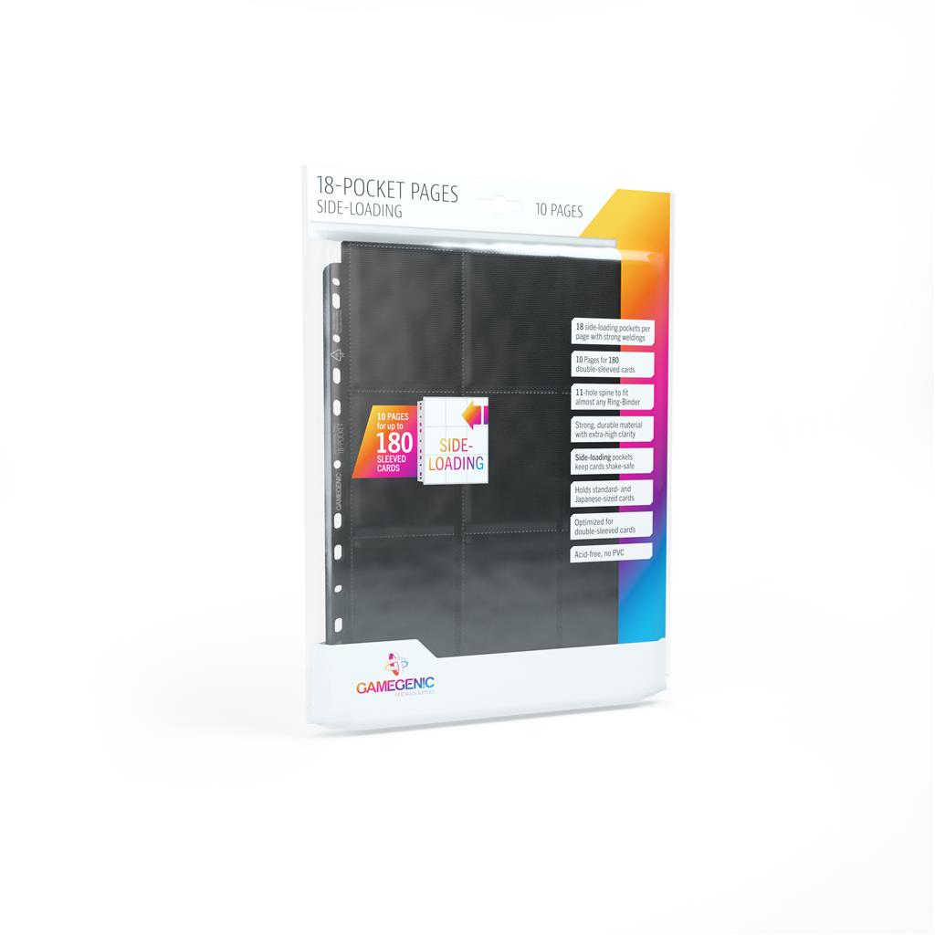 Gamegenic Sideloading 18-Pocket Pages Pack Black (10)