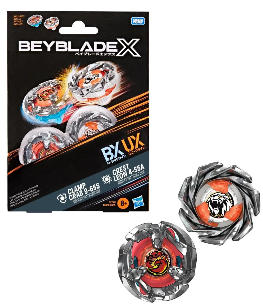 Beyblade X | Clamp Crab 9-65S BX & Crest Leon 4-55A UX Dual Pack Set