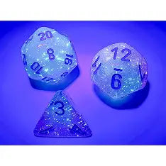 Gemini Gel Green-Pink/blue Luminary Polyhedral Set 7 dadi