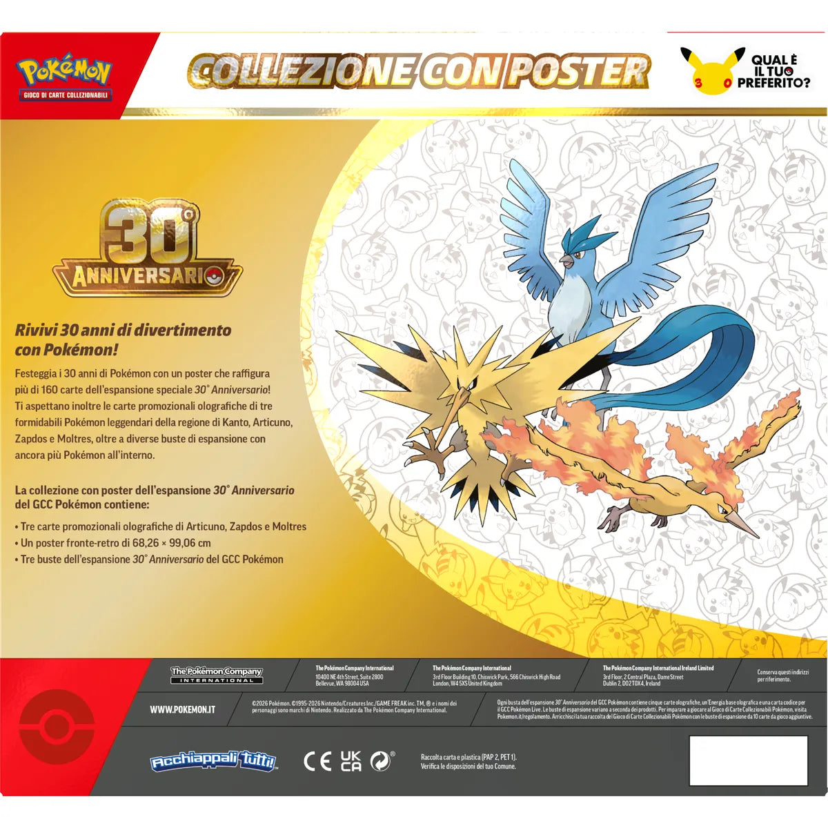 Pokémon 30° Anniversario - Collezione con Poster ITA (Release 16/09/2026)