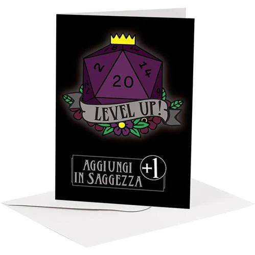 BIGLIETTO AUGURI LEVEL UP SAGGEZZA