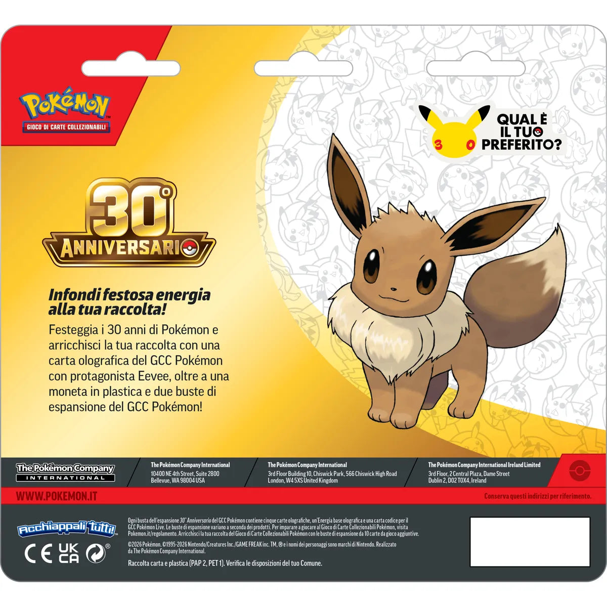 Pokémon 30° Anniversario - Blister 2 Buste ITA (Release 16/09/2026)