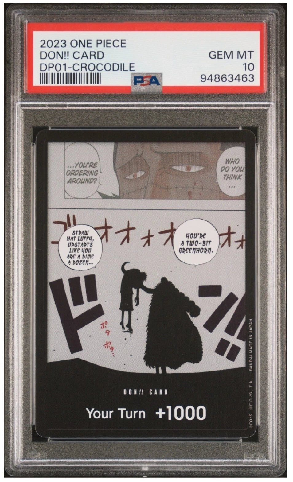 DON!! CARD DP01 CROCODILE PSA10