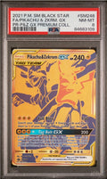 BLACK STAR PROMO FA/PIKACHU & ZEKROM GX PREMIUM COLL PSA 8 #SM248