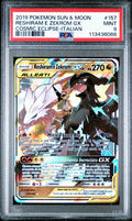 POKEMON SUN & MOON RESHIRA E ZEKROM GX COSMIC ECLIPSE ITALIAN PSA 9 #157