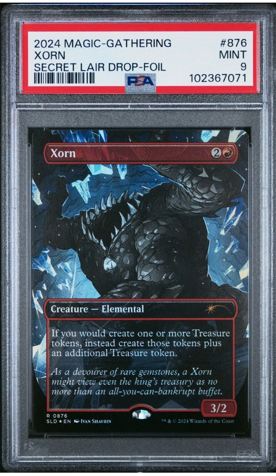 MAGIC THE GATHERING XORN SECRET LAIR DROP-FOIL #876 PSA9