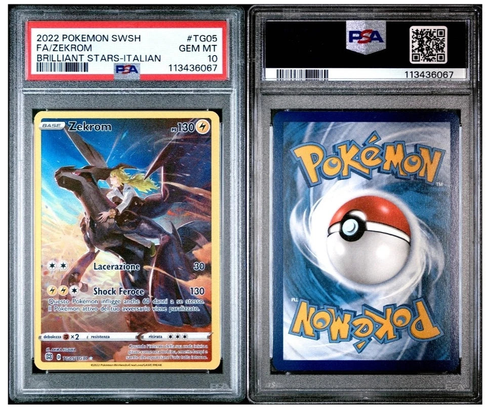 POKEMON SWSH FA ZEKROM BRILLIANT STARS-ITALIAN #TG05 PSA10